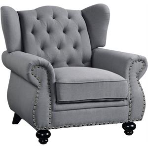acme hannes chair in gray fabric