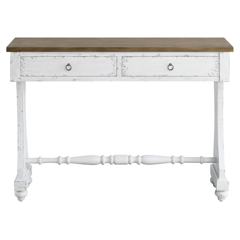 ACME Carminda Wooden Console Table with 2 Storage Drawers in Antique White
