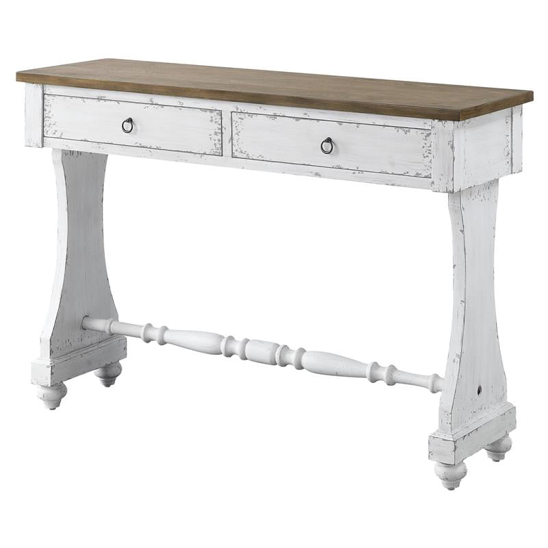 ACME Carminda Wooden Console Table with 2 Storage Drawers in Antique White