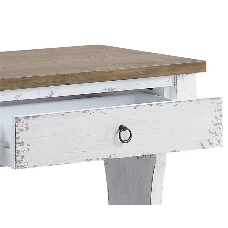 ACME Carminda Wooden Console Table with 2 Storage Drawers in Antique White