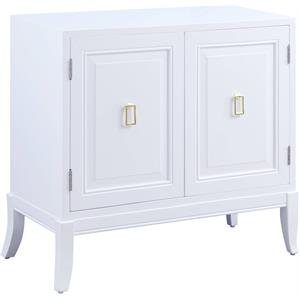 acme clem 2 doors wooden console table with tapered leg in white