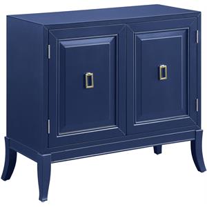 acme clem 2 doors wooden console table with tapered leg in blue