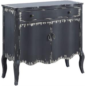 acme deianira 2 doors wooden console table with storage drawer in antique gray