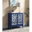 ACME Einstein Wooden Rectangular Console Table with 2 Mirrored Doors in Blue