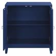 ACME Einstein Wooden Rectangular Console Table with 2 Mirrored Doors in Blue