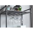 ACME Brantley Metal Wine Rack with Wooden Shelves in Antique Oak and Sandy Gray