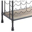 ACME Brantley Metal Wine Rack with Wooden Shelves in Antique Oak and Sandy Gray