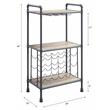 ACME Brantley Metal Wine Rack with Wooden Shelves in Antique Oak and Sandy Gray