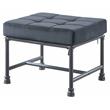 ACME Brantley Tufted Velvet Upholstered Ottoman in Gray and Sandy Gray