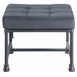 ACME Brantley Tufted Velvet Upholstered Ottoman in Gray and Sandy Gray