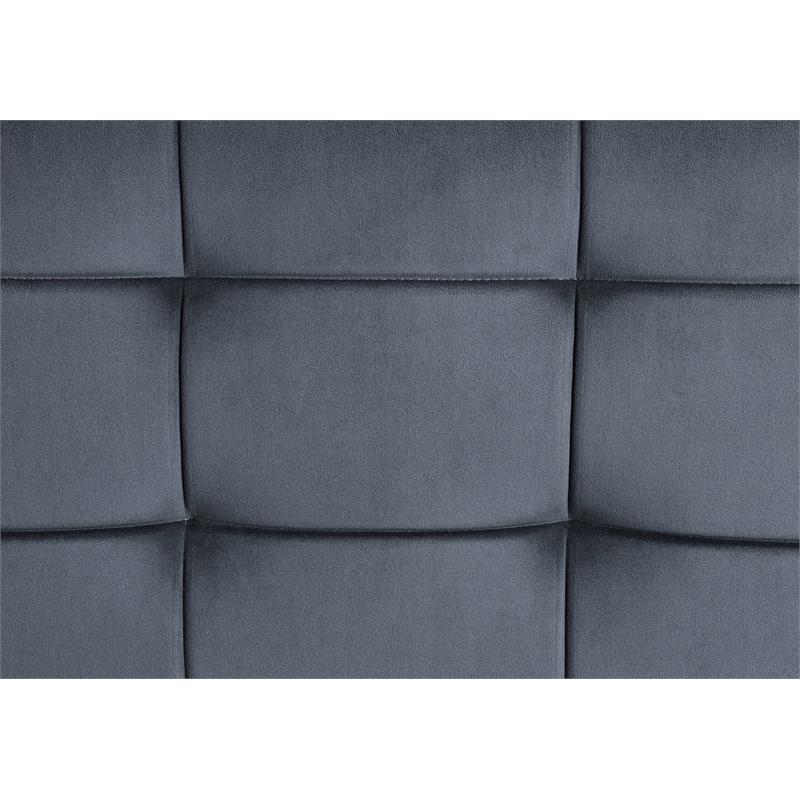 ACME Brantley Tufted Velvet Upholstered Ottoman in Gray and Sandy Gray