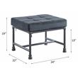 ACME Brantley Tufted Velvet Upholstered Ottoman in Gray and Sandy Gray