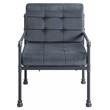 ACME Brantley Tufted Velvet Upholstered Chair with Pillow in Gray and Sandy Gray