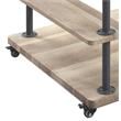 ACME Brantley Metal Hanger Rack with 4 Wooden Tier Shelf in Oak and Sandy Gray