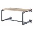 ACME Brantley Metal Wall Rack with Wooden Shelf in Oak and Sandy Gray
