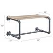 ACME Brantley Metal Wall Rack with Wooden Shelf in Oak and Sandy Gray