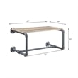 ACME Brantley Metal Wall Rack with Wooden Shelf in Oak and Sandy Gray