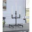 ACME Brantley Pipe Design Candleholder with Metal Frame in Sandy Gray