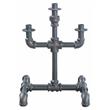 ACME Brantley Pipe Design Candleholder with Metal Frame in Sandy Gray