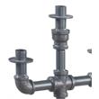 ACME Brantley Pipe Design Candleholder with Metal Frame in Sandy Gray