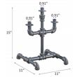 ACME Brantley Pipe Design Candleholder with Metal Frame in Sandy Gray