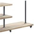 ACME Brantley Metal Hanger Rack with 3 Wooden Tier Shelf in Oak and Sandy Gray