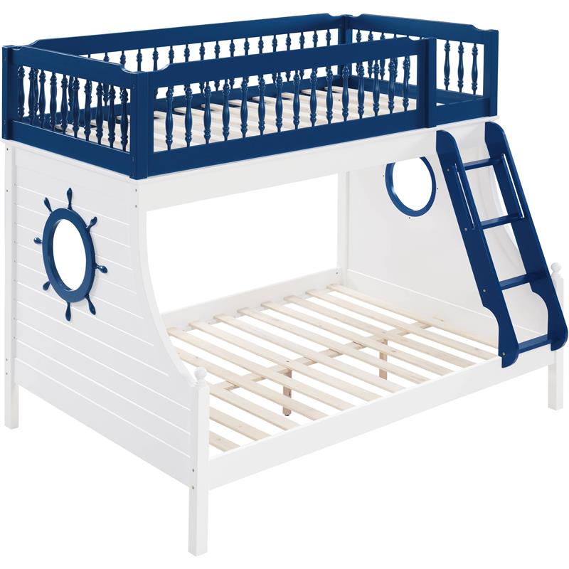 Navy blue bunk beds twin over full best sale