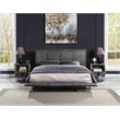 ACME Metis Top Grain Leather Upholstered Eastern King Bed in Gray