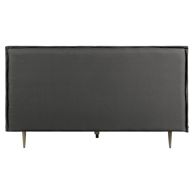 ACME Metis Top Grain Leather Upholstered Eastern King Bed in Gray