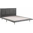 ACME Metis Top Grain Leather Upholstered Eastern King Bed in Gray