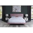 ACME Metis Top Grain Leather Upholstered Eastern King Bed  in Pink