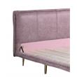 ACME Metis Top Grain Leather Upholstered Eastern King Bed  in Pink