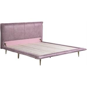 ACME Metis Top Grain Leather Upholstered Eastern King Bed  in Pink