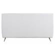 ACME Doris Top Grain Leather Upholstered Eastern King Bed in Vintage White