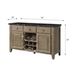 ACME Charnell Wooden 3-Drawer Server with Marble Top in Black and Oak