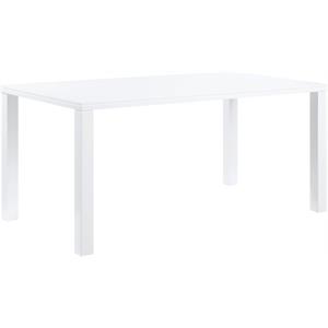 acme pagan wooden rectangular dining table with square legs in white high gloss