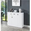 ACME Pagan Wooden Server with Drawer and Adjustable Shelves in White High Gloss