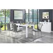 ACME Pagan Wooden Server with Drawer and Adjustable Shelves in White High Gloss