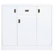 ACME Pagan Wooden Server with Drawer and Adjustable Shelves in White High Gloss