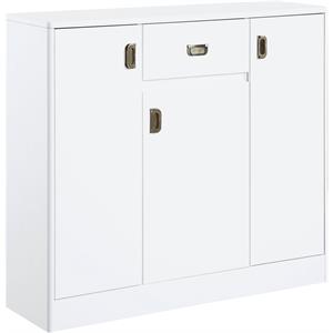 ACME Pagan Wooden Server with Drawer and Adjustable Shelves in White High Gloss