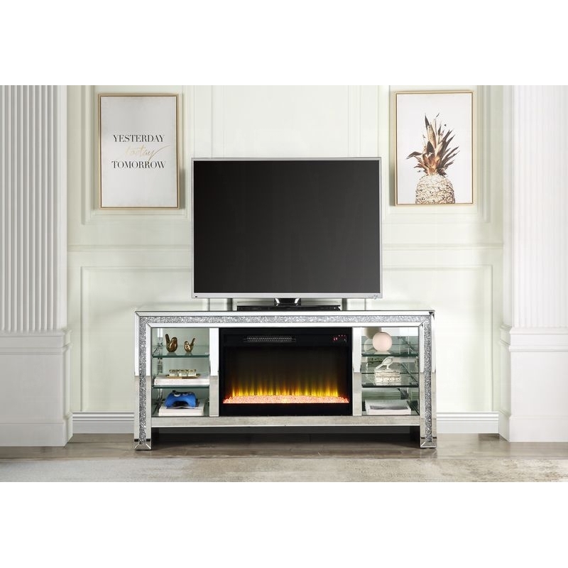 ACME Noralie LED Fireplace TV Stand For TVs Upto 60