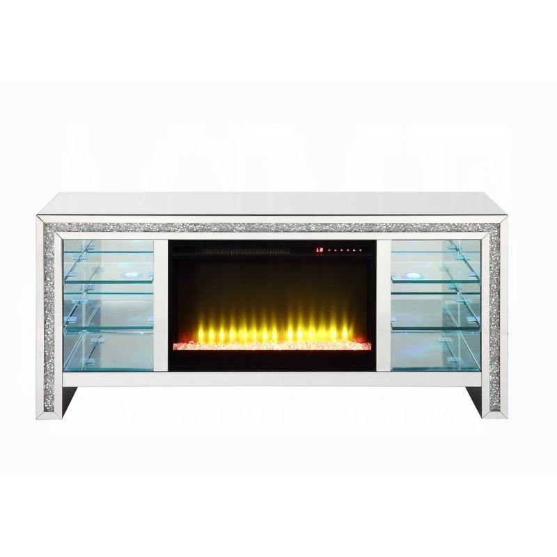 ACME Noralie LED Fireplace TV Stand For TVs Upto 60