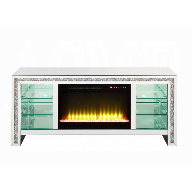 ACME Noralie LED Fireplace TV Stand For TVs Upto 60