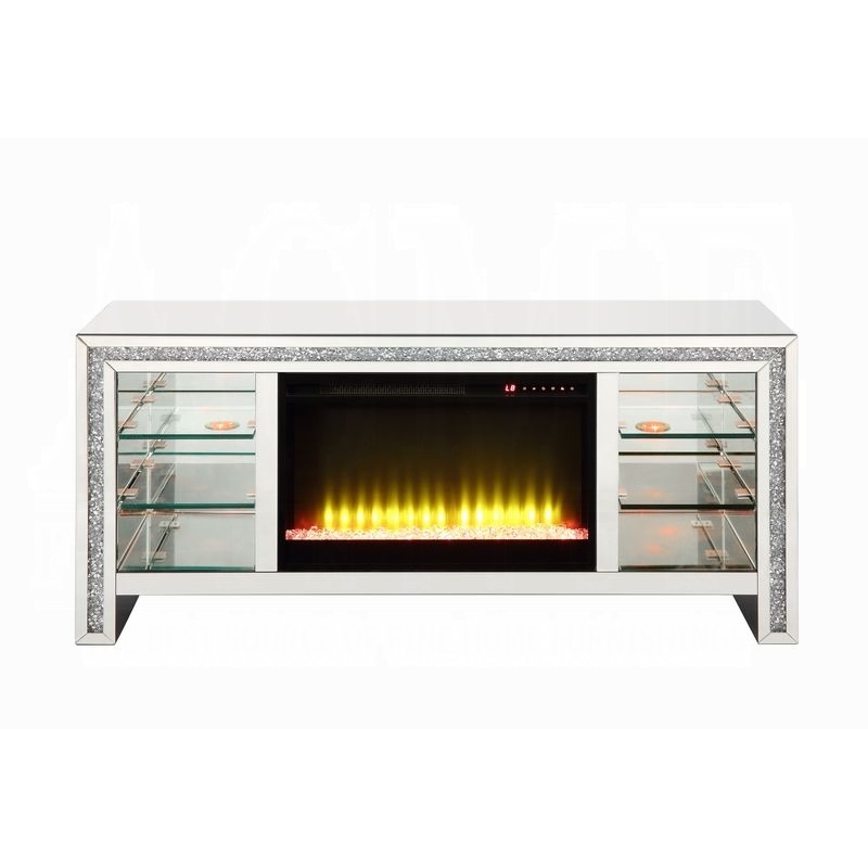 ACME Noralie LED Fireplace TV Stand For TVs Upto 60