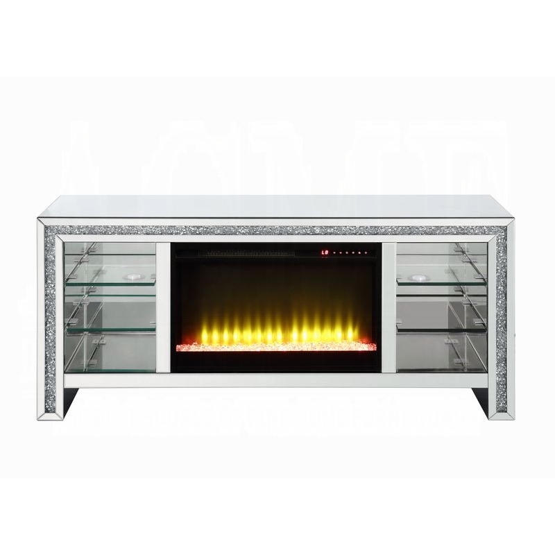 ACME Noralie LED Fireplace TV Stand For TVs Upto 60