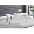 ACME Patina Wood Coffee Table with Pull-out Top in White and Chrome
