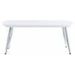 ACME Patina Wood Coffee Table with Pull-out Top in White and Chrome