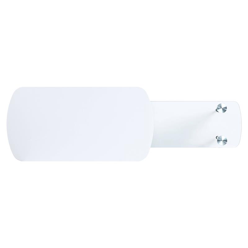 ACME Patina Wood Coffee Table with Pull-out Top in White and Chrome