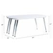 ACME Patina Wood Coffee Table with Pull-out Top in White and Chrome