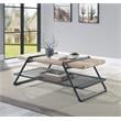 ACME Brantley Wooden Top Coffee Table with Metal Frame in Oak and Sandy Gray